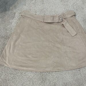 Tan Belted Women's Skirt
